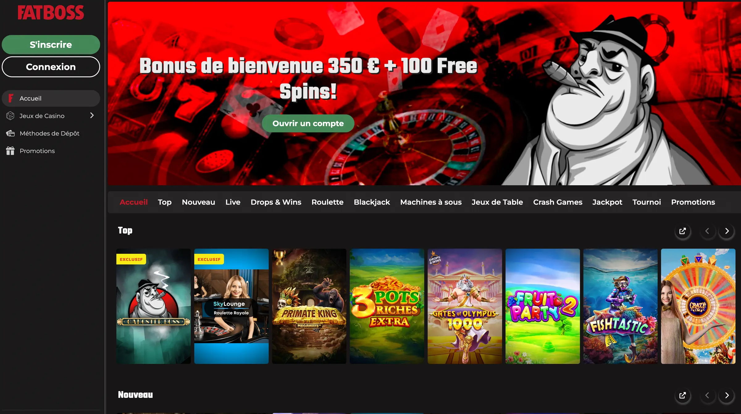 Accueil FatBoss Casino
